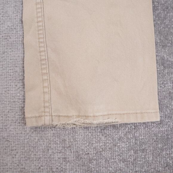 Levi's 513 Slim Straight Denim Stretch Jeans Distressed Cream Size 33x32 - Picture 15 of 16